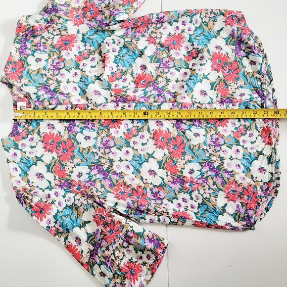 Vintage Liberty London Floral Pattern Button Down Blouse - Size M - Picture 7 of 7